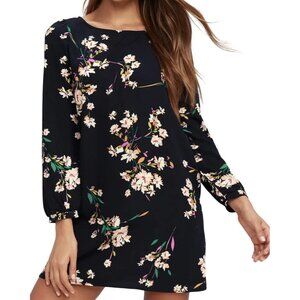 Women's - Lulus Herbaceous Babe Navy Floral Print Shift Dress, Size Small